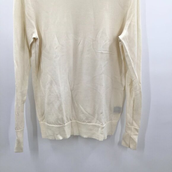 Women's Uniqlo Sweater L Ivory Super Soft Wool Pullover Long Sleeve Lightweight - Picture 3 of 13